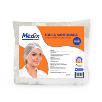 Touca Descartável Medix com Elástico - Embalagem com 100 Toucas